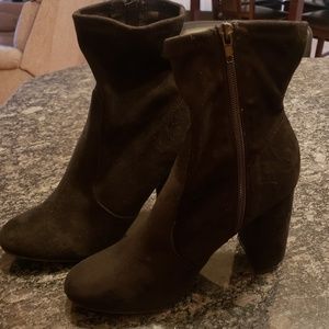 Dynamite Black Suede High Heel Boots
